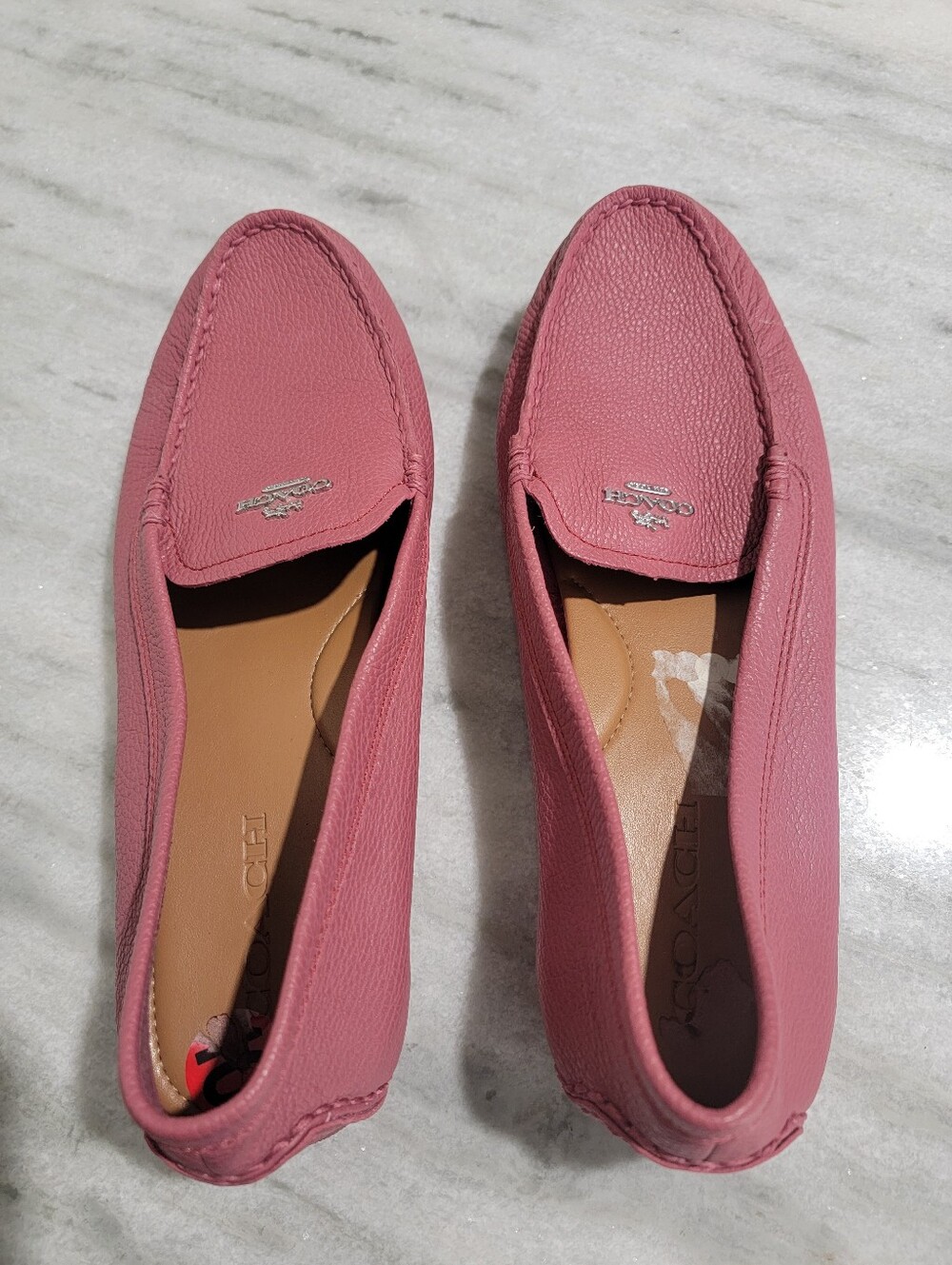 Coach Rose Pink Pebbled Leather Loafers
